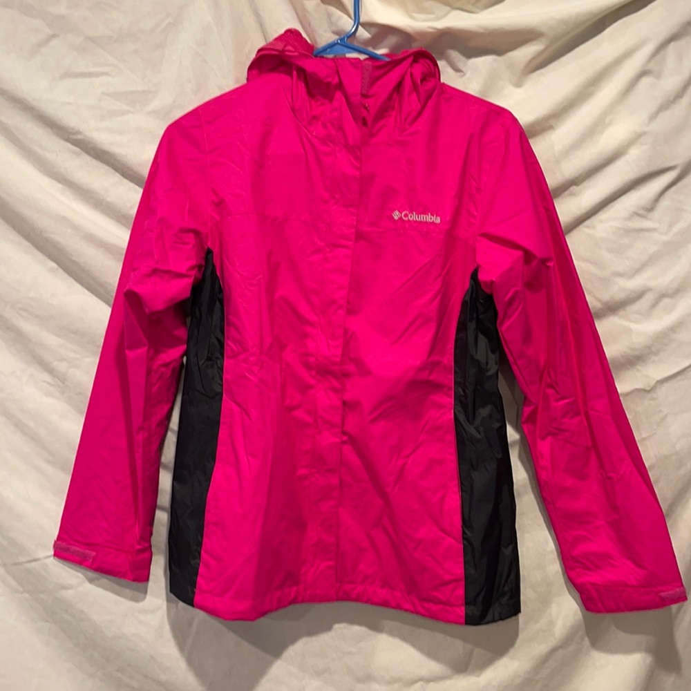Pink and Black Columbia Rain Jacket